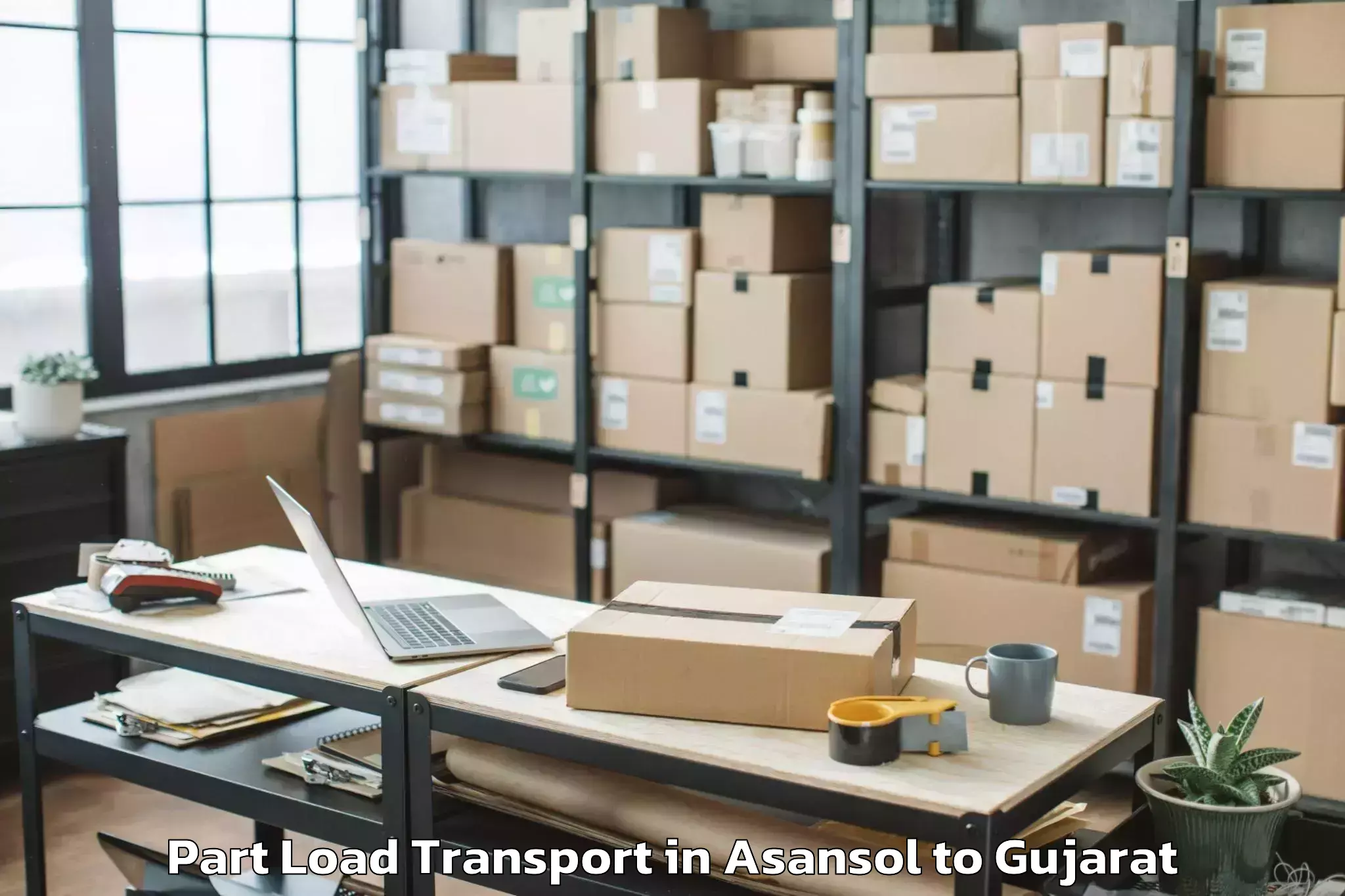 Book Asansol to Dhasa Part Load Transport Online